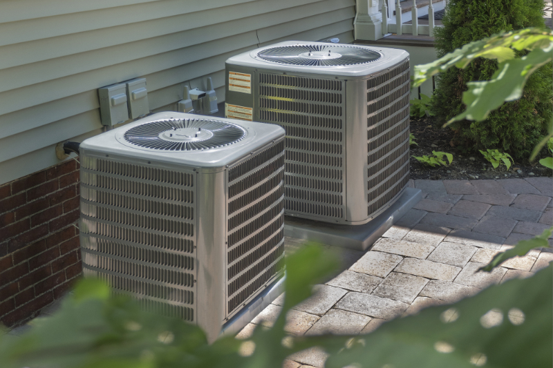 HVAC heating and air conditioning residential units or heat pumps.