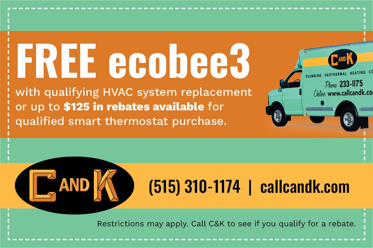 CNK CO-ecobee3 Free ecobee3 smart thermostat with qualifying HVAC system replacement